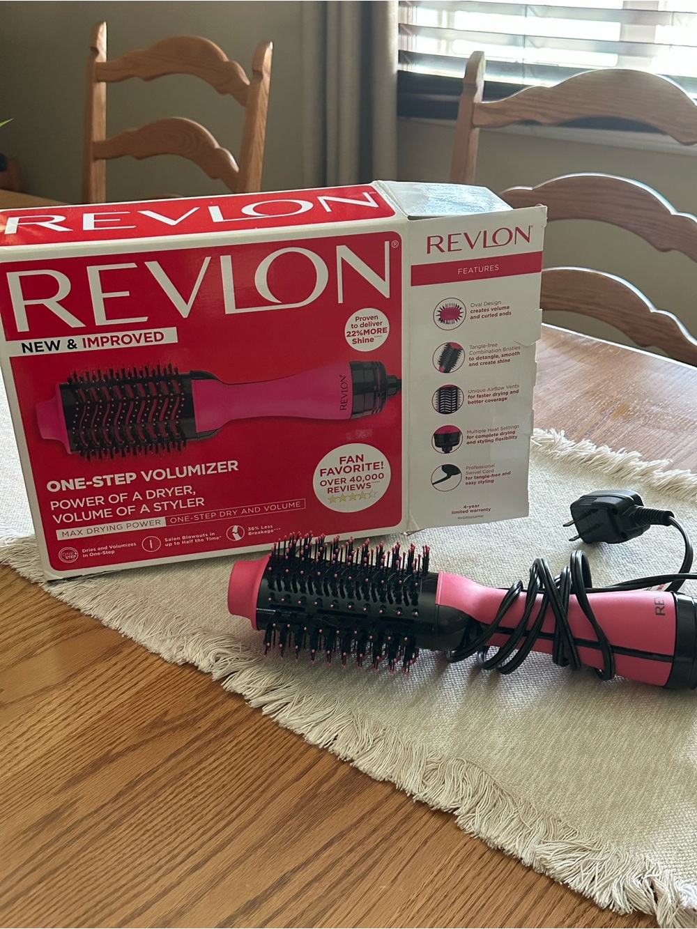 Revlon One-Step Volumizer Hot Air Brush - Pink and Black